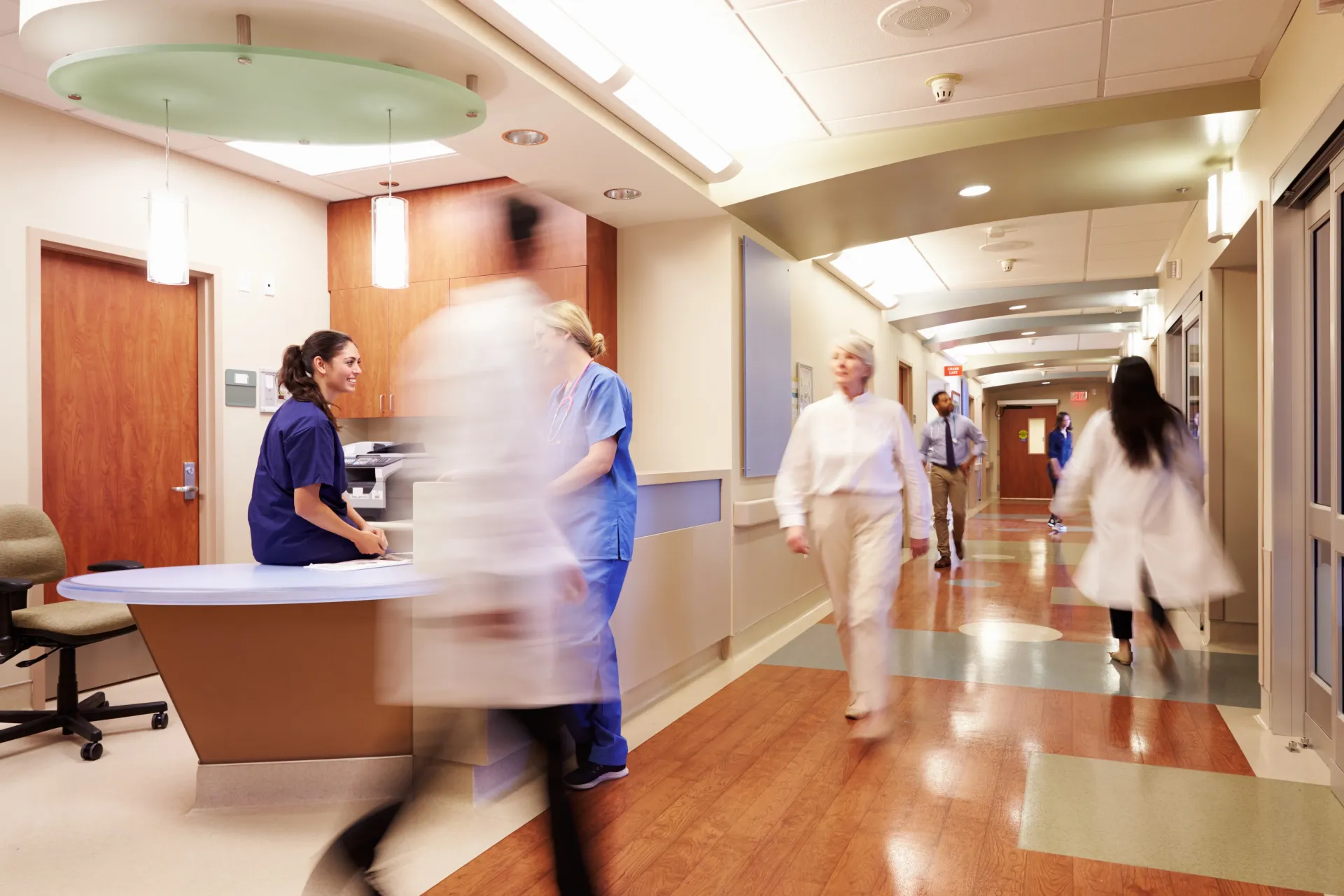 true-north-clinic Hospital staff moving through a clinical corridor