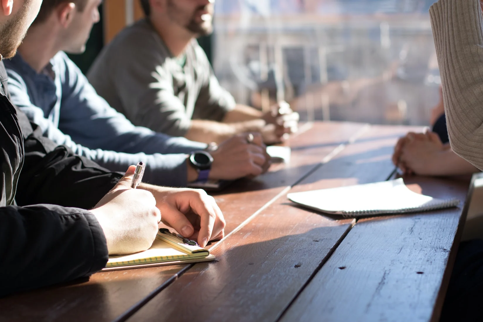Business team participating in a meeting